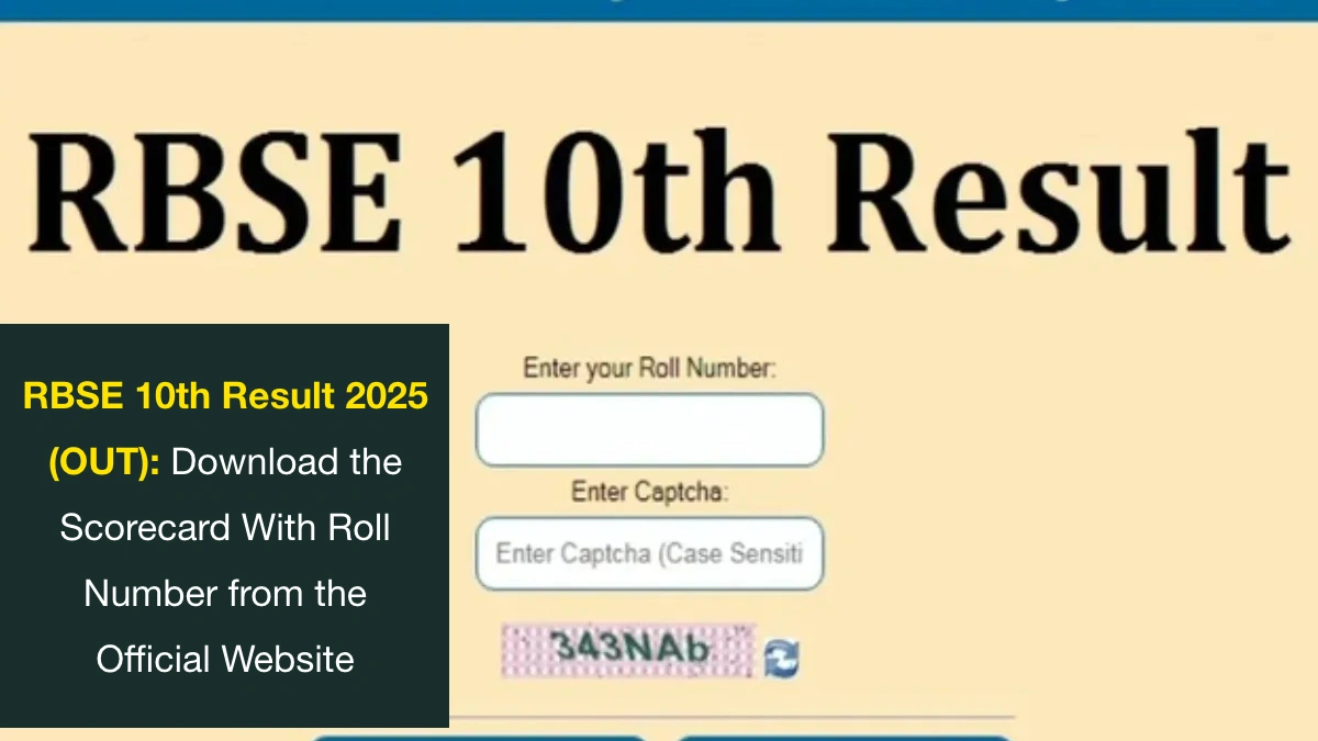 RBSE 10th Result 2025 (OUT) Download the Scorecard With Roll Number from the Official Website.webp